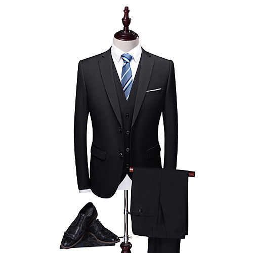 

Tuxedos Standard Fit Notch Single Breasted Two-buttons Polyester Solid Colored