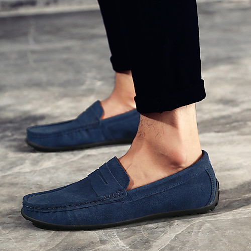 

Men's Loafers & Slip-Ons Suede Shoes Comfort Shoes Drive Shoes Casual Daily Outdoor Suede Non-slipping Wear Proof Navy Blue Khaki Burgundy Fall Spring Summer / EU40