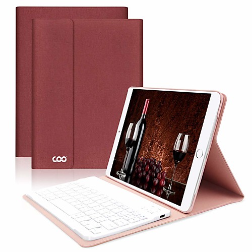 

Case For Apple iPad Air / iPad (2018) / iPad Air 2 Shockproof / Dustproof / with Keyboard Full Body Cases Solid Colored PU Leather / iPad (2017)