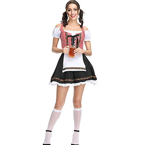 

Oktoberfest Beer Dirndl Trachtenkleider Women's Dress Bavarian Vacation Dress Costume Red