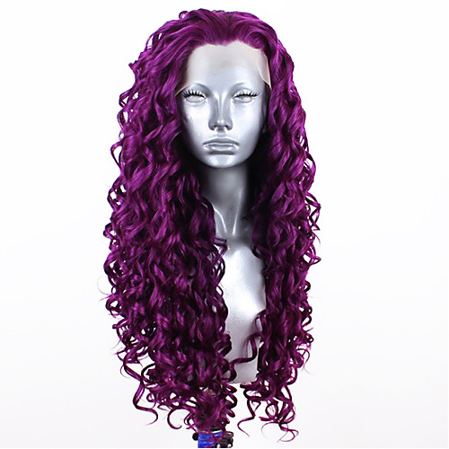 

Synthetic Lace Front Wig Curly Free Part Lace Front Wig Blonde Long fluorescent green Black#1B Light Blonde Purple Red Synthetic Hair 20-26 inch Women's Adjustable Heat Resistant Party Blonde Purple