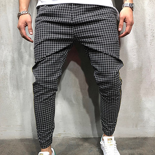 

Men's Basic Chinos Pants Solid Colored Full Length Classic White Black Blushing Pink