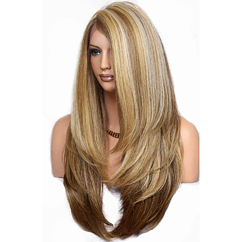 

Synthetic Wig Natural Straight Layered Haircut Wig Very Long Flaxen Synthetic Hair 68~72 inch Women's New Arrival Brown