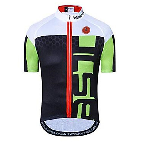 

21Grams Men's Short Sleeve Cycling Jersey - Black / White Bike Jersey Top Breathable Quick Dry Moisture Wicking Sports Elastane Terylene Polyester Taffeta Mountain Bike MTB Road Bike Cycling Clothing