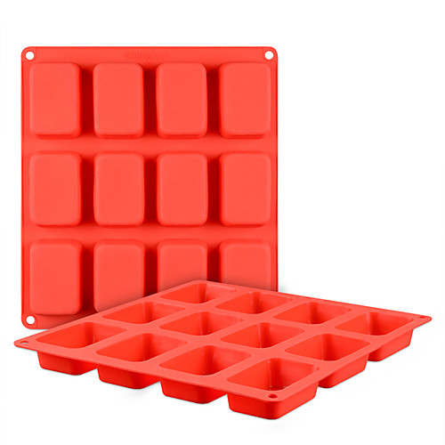 

DIY 12 Cavity Silicone Mould Rectangular Baking Tool for Cake Soap Chocolate