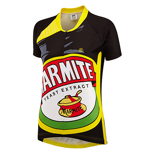 

21Grams Retro Novelty Women's Short Sleeve Cycling Jersey - Black / White Bike Jersey Top Breathable Moisture Wicking Quick Dry Sports Terylene Mountain Bike MTB Clothing Apparel / Micro-elastic