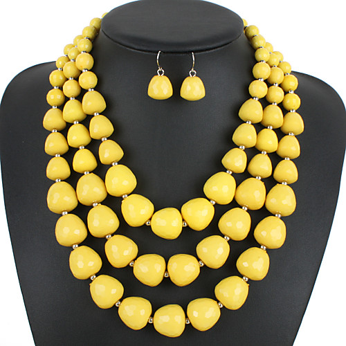 

Women's Necklace Earrings Geometrical U Shape Simple Sweet Fashion Cute Elegant Imitation Pearl Earrings Jewelry Purple / Light Yellow / Mint Green For Wedding Party Daily Club Festival 1 set