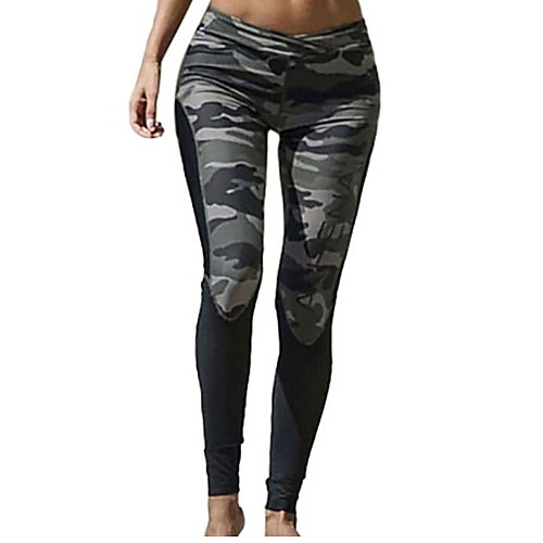 

Women's Yoga Pants Camo / Camouflage Running Fitness Gym Workout Leggings Activewear Breathable Moisture Wicking Quick Dry Butt Lift Slim