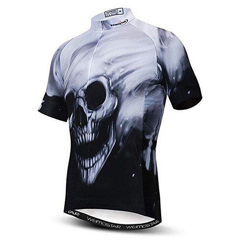 

21Grams 3D Animal Tiger Men's Short Sleeve Cycling Jersey - Black / White Bike Jersey Top Breathable Moisture Wicking Quick Dry Sports Polyester Elastane Mountain Bike MTB Road Bike Cycling Clothing