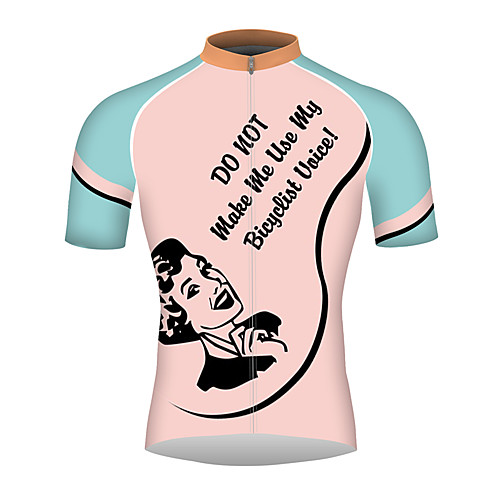 

21Grams Retro Funny Men's Short Sleeve Cycling Jersey - Pink Bike Jersey Top Breathable Quick Dry Reflective Strips Sports 100% Polyester Mountain Bike MTB Road Bike Cycling Clothing Apparel