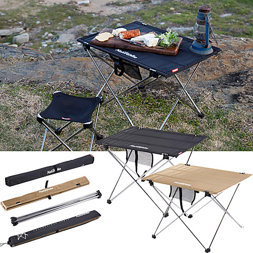 

Camping Table with Side Pocket Portable Ultra Light (UL) Foldable Stability Oxford Cloth Aluminium alloy for 3 - 4 person Hiking Camping BBQ Autumn / Fall Spring Black Khaki