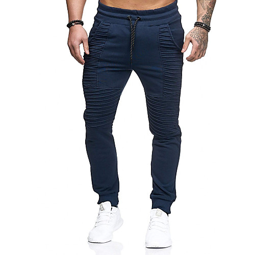

Men's Sporty Slim wfh Sweatpants Pants - Solid Colored Stripe Dark Gray Navy Blue Army Green US32 / UK32 / EU40 US34 / UK34 / EU42 US36 / UK36 / EU44 / Elasticity
