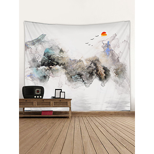 

Christmas Santa Claus Holiday Party Wall Tapestry Art Decor Blanket Curtain Hanging Home Bedroom Living Room Decoration Ink Painting Style Cartoon