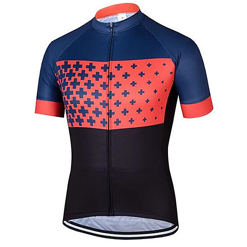 

21Grams Men's Short Sleeve Cycling Jersey - RedBlue Bike Jersey Top Breathable Moisture Wicking Quick Dry Sports Terylene Mountain Bike MTB Road Bike Cycling Clothing Apparel / Micro-elastic