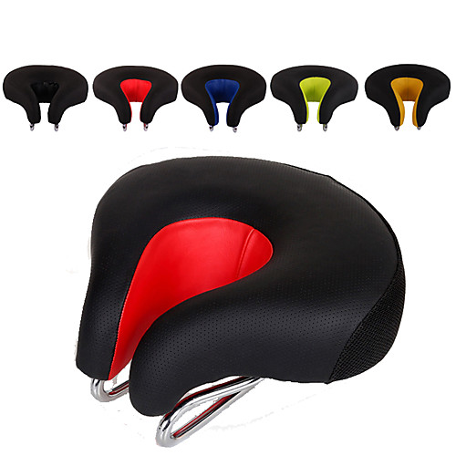

WOSAWE Bike Saddle / Bike Seat Extra Wide / Extra Large Breathable Cushion Hollow Design Iron Chrome Molybdenum Steel PU Cycling Road Bike Mountain Bike MTB Folding Bike Black Orange Yellow