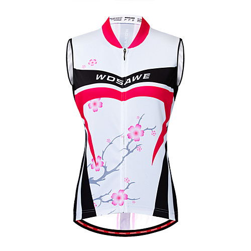 

WOSAWE Women's Sleeveless Cycling Jersey Cycling Vest Fuchsia Floral Botanical Bike Vest / Gilet Jersey Mountain Bike MTB Road Bike Cycling Breathable Quick Dry Moisture Wicking Sports Clothing