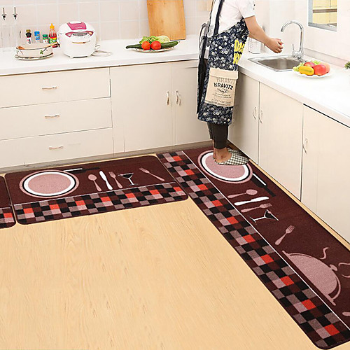 

Floor Mat Simple Printing Kitchen Carpet House Doormat Anti-Slip Absorbent Rug for Kitchen Living Room