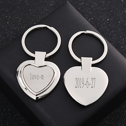 

Personalized Customized Keychain Classic Engraved Gift Promise Festival Circle 1pcs Silver / Laser Engraving