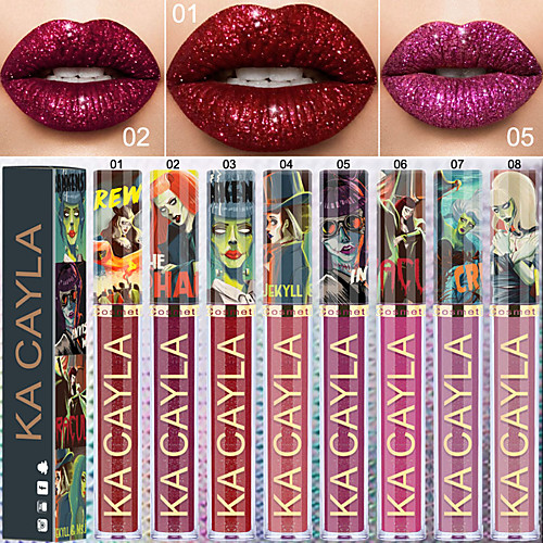 

Sexy Shiny Diamond Glitter Liquid Lipstick Lasting Waterproof Metal Pearl Velvet Lip Color Lipstick