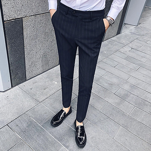

Men's Basic Dress Pants Pants - Striped Light Brown Black Light gray US36 / UK36 / EU44 / US38 / UK38 / EU46 / US40 / UK40 / EU48