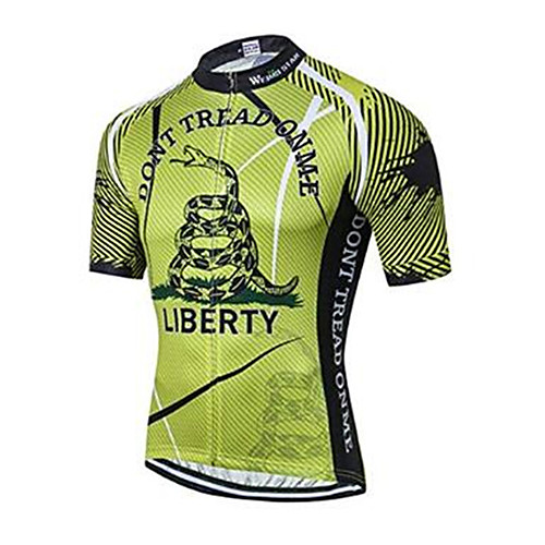 

21Grams Animal Snake Men's Short Sleeve Cycling Jersey - Green Bike Jersey Top Breathable Quick Dry Moisture Wicking Sports Elastane Terylene Polyester Taffeta Mountain Bike MTB Road Bike Cycling