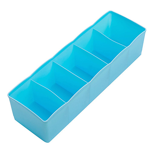 

5 Cells Plastic Storage Box Tie Bra Socks Underwear Drawer Cosmetic Stationery Divider Tidy Organizer