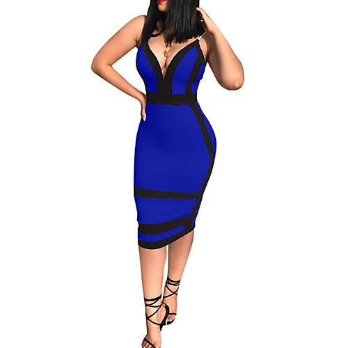 

Women's Strap Dress Short Mini Dress Black Wine Royal Blue Sleeveless Blue Solid Color Backless Spring Summer Streetwear Backless S M L XL