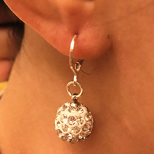 

Women's Drop Earrings Lever Back Earrings Disco Ball Ball Ladies Elegant Bridal Rhinestone Earrings Jewelry Silver For Wedding Daily Casual Masquerade Engagement Party Prom