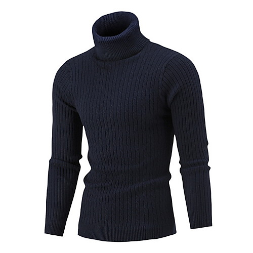 

Men's Solid Colored Long Sleeve Pullover Sweater Jumper, Turtleneck Wool Wine / White / Black US32 / UK32 / EU40 / US34 / UK34 / EU42 / US38 / UK38 / EU46