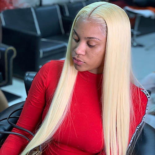 

Synthetic Lace Front Wig Straight Natural Straight Middle Part Glueless Lace Front Lace Front Wig Blonde Long Very Long Light Blonde Synthetic Hair 22-26 inch Women's Party Women Sexy Lady Blonde
