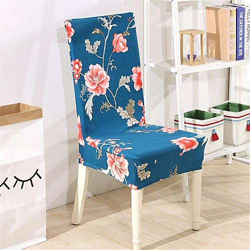

Floral Print Chair Cover Stretch Removable Washable Dining Room Chair Protector Slipcovers Home Decor Dining Room Seat Cover