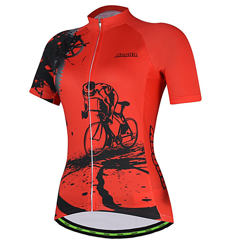

21Grams Gear Women's Short Sleeve Cycling Jersey - Red Pink Bike Jersey Top Breathable Quick Dry Moisture Wicking Sports Terylene Mountain Bike MTB Clothing Apparel / Micro-elastic / Race Fit