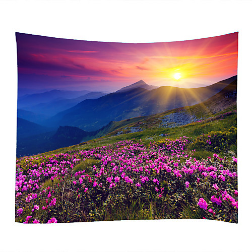 

Wall Tapestry Art Decor Blanket Curtain Picnic Tablecloth Hanging Home Bedroom Living Room Dorm Decoration Nature Landscape Mountain Sunset Sunrise Floral Plants Flower Blossom