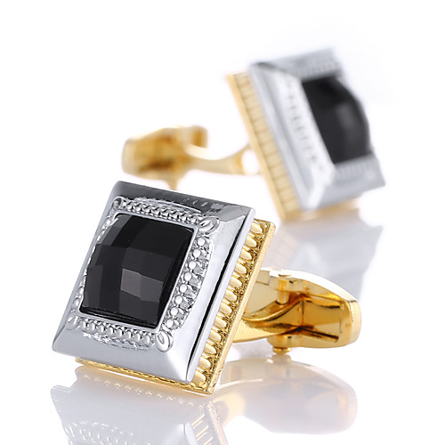 

Cufflinks Classic Fashion Crystal Brooch Jewelry Golden For Wedding Gift