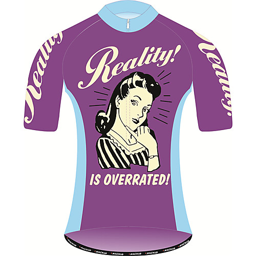 

21Grams Retro Novelty Women's Short Sleeve Cycling Jersey - Violet Bike Jersey Top Breathable Moisture Wicking Quick Dry Sports Terylene Mountain Bike MTB Clothing Apparel / Micro-elastic / Race Fit