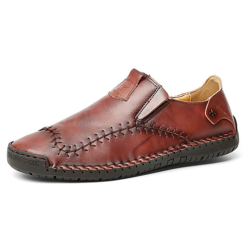 

Men's Fall / Spring & Summer Casual / British Daily Outdoor Loafers & Slip-Ons Cowhide Breathable Non-slipping Wear Proof Black / Burgundy / Brown