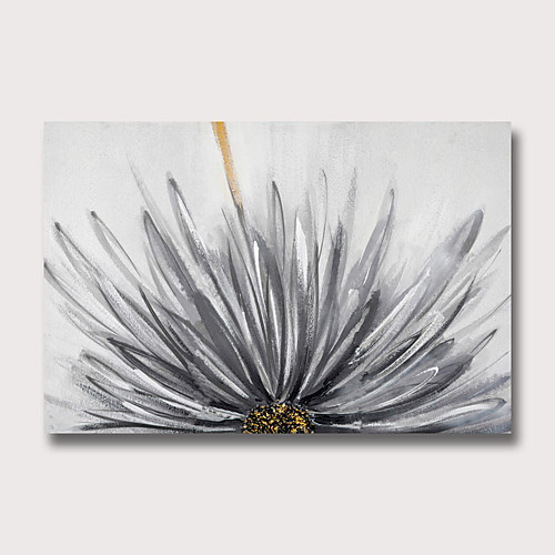 

Oil Painting Hand Painted Horizontal Abstract Floral / Botanical Modern Rolled Canvas (No Frame)