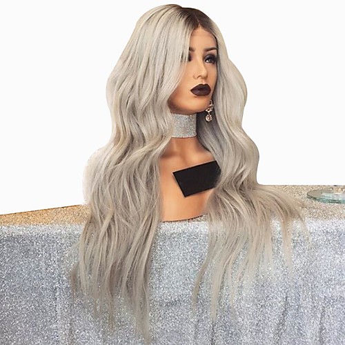 

Synthetic Wig Body Wave Layered Haircut Wig Very Long Grey Synthetic Hair 66~70 inch Women's New Arrival Dark Gray