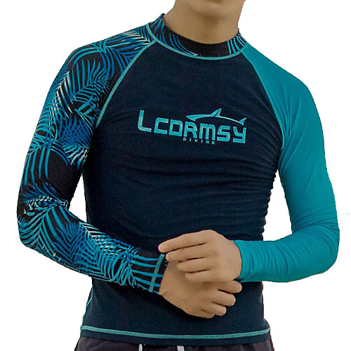 

LCDRMSY Men's Rash Guard Sun Shirt Swim Shirt UV Sun Protection Quick Dry Long Sleeve Swimming Water Sports Patchwork Summer / High Elasticity