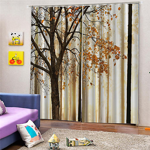 

3D Print Privacy Two Panels Curtain Living Room Curtains