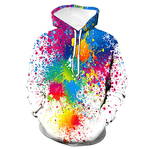 

Men's Plus Size Hoodie 3D Hooded Basic Hoodies Sweatshirts White