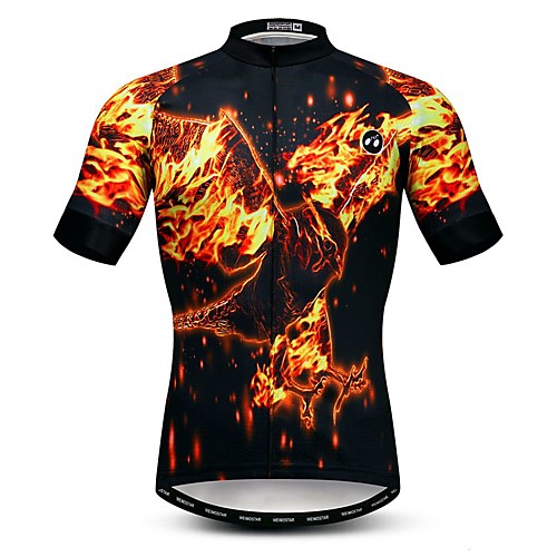 

21Grams Men's Short Sleeve Cycling Jersey Elastane Lycra Polyester Black 3D Animal Bike Jersey Top Mountain Bike MTB Road Bike Cycling Breathable Quick Dry Moisture Wicking Sports Clothing Apparel