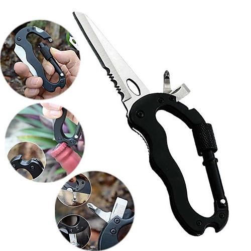 

Carabiner Outdoor Knife Outdoor Metalic Outdoor Exercise Mountaineering Black 1 pcs