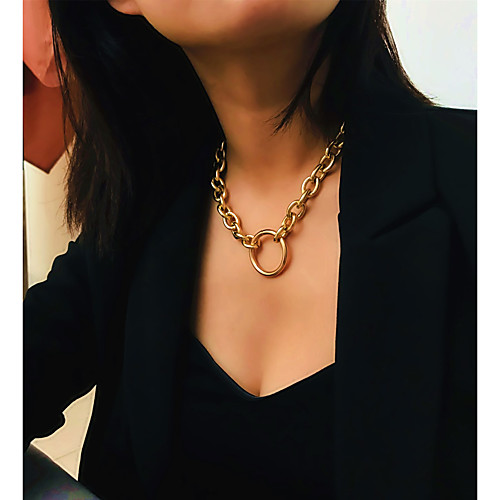 

Women's Choker Necklace Statement Necklace Necklace Stacking Stackable Friends XOXO Vertical / Gold bar Precious Joy Simple Basic Punk European Gold Plated Chrome Gold Silver 407 cm Necklace Jewelry