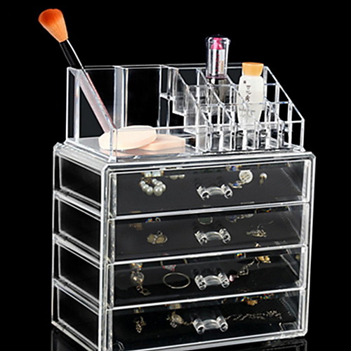 

Storage Organization Cosmetic Makeup Organizer Plastic Rectangle Shape Multilayer