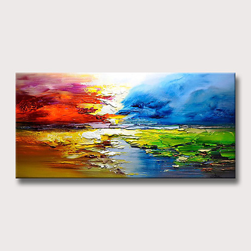 

Oil Painting Hand Painted - Abstract Landscape Modern Rolled Canvas