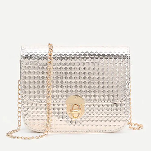 

Women's Buttons PU Crossbody Bag Gold / Silver / Black