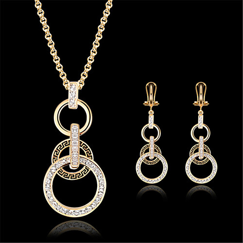 

Women's Cubic Zirconia Bridal Jewelry Sets Classic Donuts Stylish Gold Plated Earrings Jewelry Gold For Party Daily 1 set