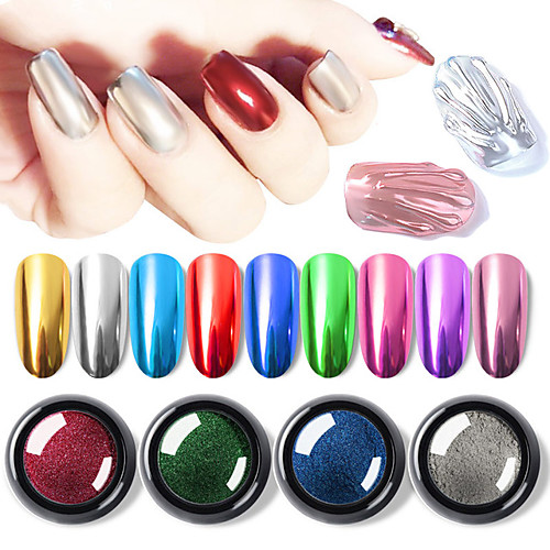 

0.5g/box Mirror Nail Powders Metallic Effect Rub Nail Art Glitters UV Gel Polish Chrome Pigment Dust DIY Manicure Decorations