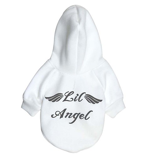 

Dog Sweater Hoodie Sweatshirt Quotes & Sayings Angel Simple Style Casual / Sporty Dog Clothes Puppy Clothes Dog Outfits White Red Costume for Girl and Boy Dog Fabric Fleece XS S M L